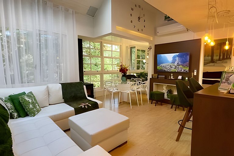 Apto Familiar|7 hospedes|2Q|Condominio|Lareira
