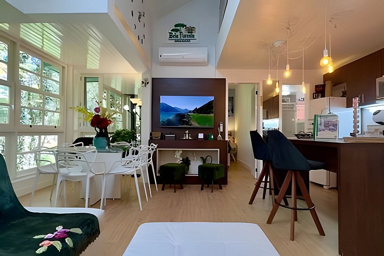 Apto Familiar|7 hospedes|2Q|Condominio|Lareira