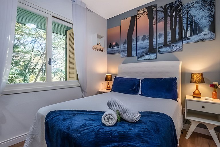 Apto Familiar|7 hospedes|2Q|Condominio|Lareira