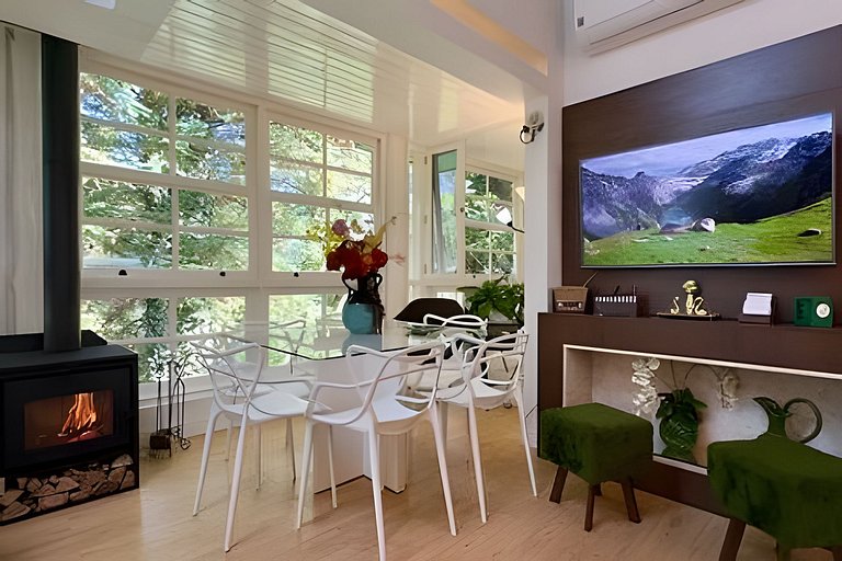 Apto Familiar|7 hospedes|2Q|Condominio|Lareira
