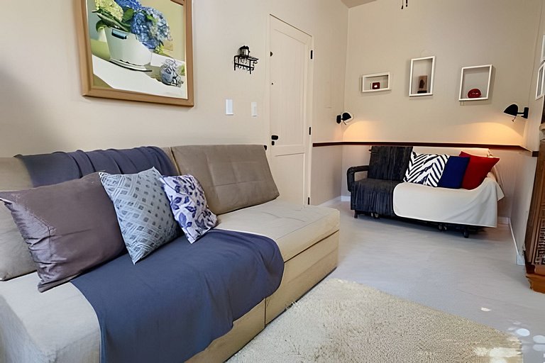 Apart 500 m Lago Negro |Vista Jardim | Lareira