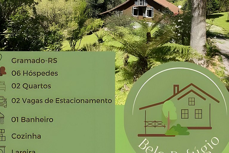 Cabana Sítio 2Qtos| p Família|Lareira|8 min Centro